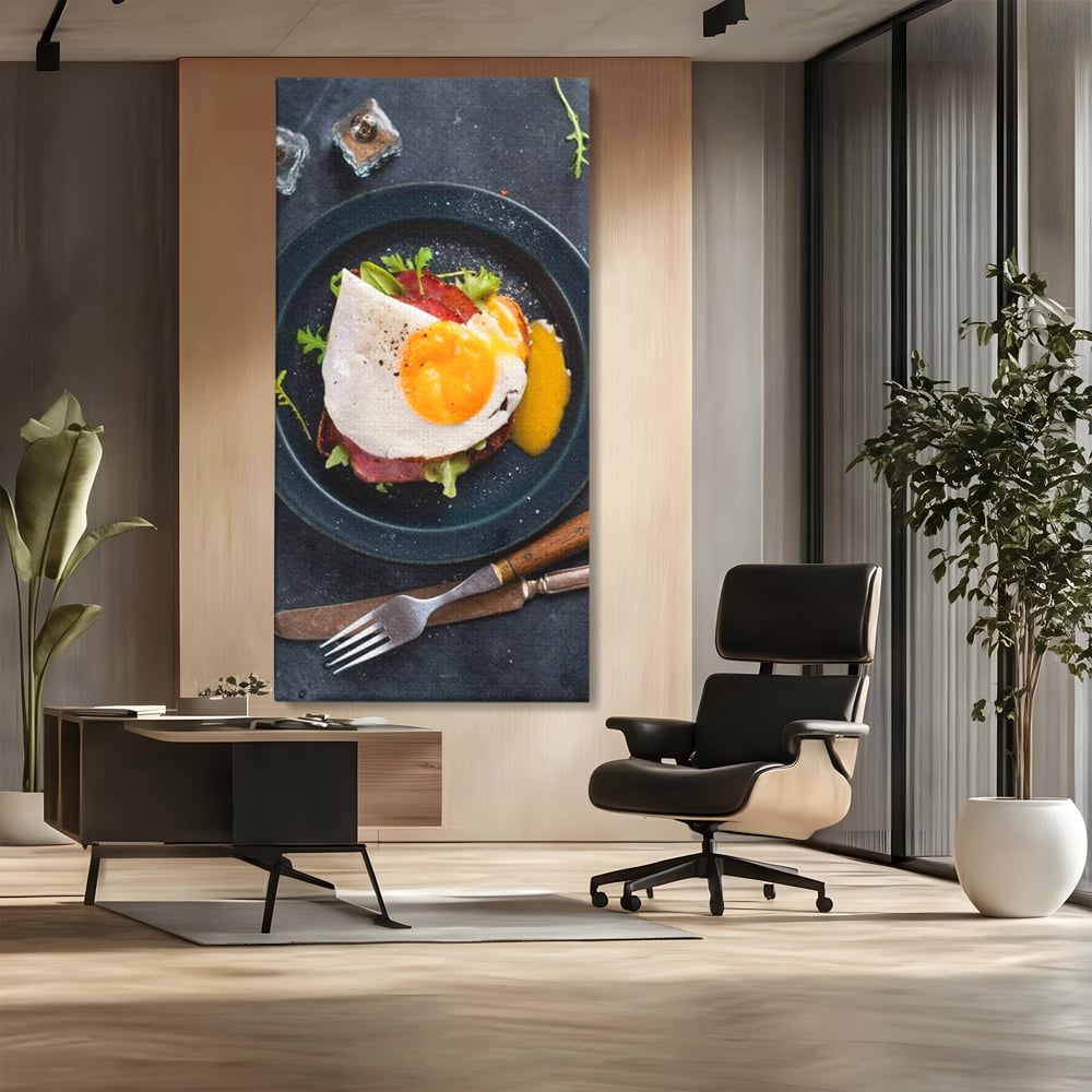 Tablou Canvas cu Mic Dejun, Alb si Galben, N1014